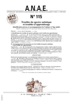 ANAE N° 115 - Autisme et Troubles des apprentissages