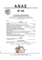 ANAE N° 141 - La rééducation neuropsychologique dans les troubles cognitifs chez l’enfant