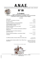 ANAE N° 99 - La Dysphasie