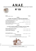 ANAE N° 129 - Troubles neurovisuels/ troubles des apprentissages - TSLO
