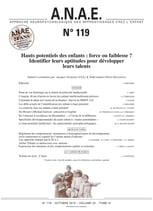 ANAE N° 119 -  Haut potentiel des enfants : force ou faiblesse