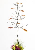 12 Oak leaf bird feeder tree stand and tree sculpture with colourful oak leaves, memorial tree gift, personalised family tree, pets memory.