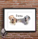 Dog Bone Watercolour Print