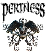 Kleber mit Schriftzug "Pertness" und Adler