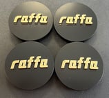 4 Stück Raffa Wheels Nabendeckel Black Matt für Raffa Wheels RS Series