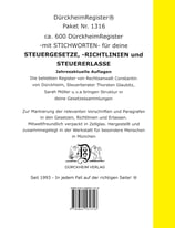 Paket Griffregister mit STICHWORTEN für SteuerGesetze, -Richtlinien und Erlasse, - Artikel Nr. 1316