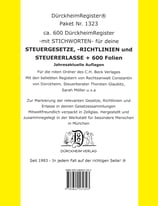 Paket Griffregister mit STICHWORTEN für SteuerGesetze, -Richtlinien und Erlasse mit 600 FOLIEN Artikel Nr. 1323