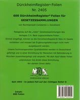 600-Folien für STEUERGESETZE/RICHTLINIEN/ERLASSE und Habersack (o.a. rote Beck-Ordner)