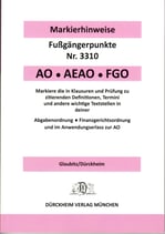 MARKIERHINWEISE Fußgängerpunkte: Abgabenordnung u. Finanzgerichtsordnung AO + FGO