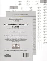 111 wichtige Gesetze im BGB DürckheimRegister® Nr. 3181