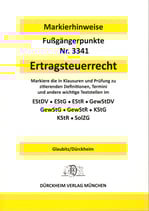 MARKIERHINWEISE Fußgängerpunkte 2025: ERTRAGSTEUERRECHT