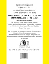 Paket Griffregister OHNE Stichworte für SteuerGesetze, -Richtlinien und Erlasse, mit 600 FOLIEN  - Artikel Nr. 1347