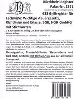 FACHWIRT Sparpaket Nr. 1361: 633 DürckheimRegister