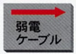 埋設物表示鋲　アルミ製角型　弱電ケーブル