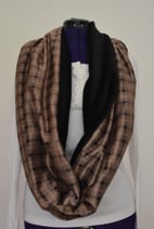 Loop glänzend gold-schwarz kariert