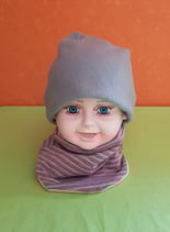 Halssocke rosa-grau gestreift/rosa KU 36/38