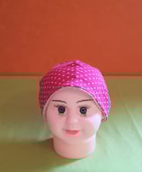 Beanie short Punkte-pink/grau-melliert KU 40/42