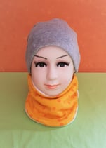 Halssocke Punkte orange-gelb/weiß KU 44/48