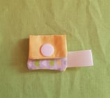 Einkaufwagenchiptäschchen gelb/Herzen