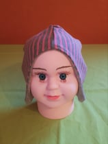 Ohrenmütze gestreift/grau KU 36/38