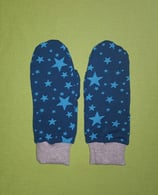 Handschuhe Sterne türkis-grün/grau lang Gr. 1