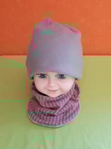 Halssocke rosa-grau gestreift/grau KU 36/38