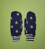 Handschuhe Sterne grün-dunkelblau/schwarz-weiß gestreift Gr. 0
