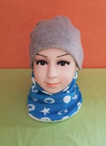 Halssocke Sterne-Kreise weiß-blau/weiß KU 44/48