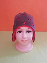 Ohrenmütze Marienkäfer/rot KU 46/48