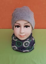 Halssocke Sterne-Kreise lila-grün/lila KU 44/48