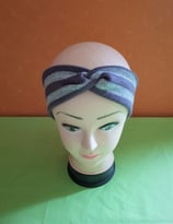 Stirnband grau gestreift KU 55cm