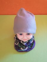 Halssocke Sterne-Kreise lila-grün/lila KU 36/38