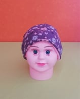 Beanie short Blümchen grau-rosa/rosa KU 37/39