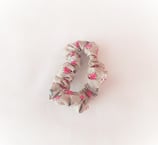 Haargummi Blümchen/Vögel grau-pink groß