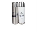 Thermoflasche mit Deckel silber