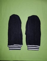 Handschuhe Strick schwarz/gestreift Gr. 4