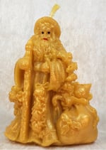 Bienenwachskerze prächtiger Weihnachtsmann, goldfarben 5,5x7,5x10cm