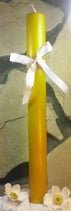 große Taufkerze aus Bienenwachs, 4x40 cm