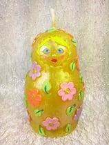 Bienenwachskerze Matroschka mit Blumen