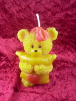 Bienenwachskerze Bär mit Kissen