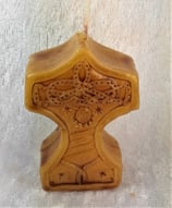 Bienenwachskerze kleiner Thorshammer / Mjölnir