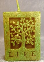 Bienenwachskerze Baum des Lebens "Life"
