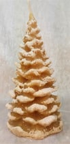 Bienenwachs-Kerze Weihnachtsbaum m. Schnee, Größe 6x11 cm