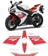 グラフィックステッカー YZF-R1 2008 WHITE
