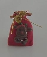 Red Large Faced Reindeer Christmas Gift Sack
