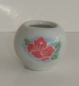 White Vase with Pink Flower