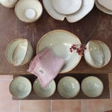 Dessert "Ole`" 9tlg, Geschirrset: acht Schalen und eine Servierschüssel, Unikatgeschirr