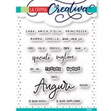 timbro coppia creativa TI 278 Auguri a tutti aspettando il Natale