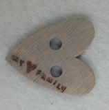 cuoricino in legno nastri di mirta MY FAMILY  3,5 cm