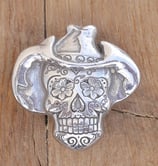 Concho pour cuir tête de mort mexicaine  - cowboy